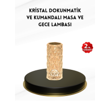 Kristal Tasarımlı RGB LED Gece Lambası – Kumandalı, Renk Değiştiren Dekoratif Işık