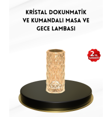 Kristal Tasarımlı RGB LED Gece Lambası – Kumandalı, Renk Değiştiren Dekoratif Işık