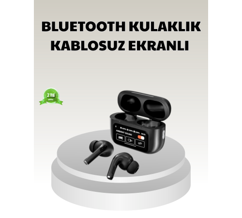 Bluetooth 5.3 ANC Kablosuz Kulaklık – Dokunmatik Kontrol, Dijital Ekran ve Uzun Pil Ömrü