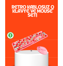 Retro Tarz Bluetooth 5.1 Klavye – Win/OSX/Android/iOS Uyumlu