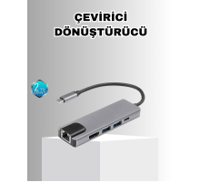 Alüminyum Kasalı MacBook USB-C Hub – 4K HDMI, USB 3.0, SD/TF Kart Girişi, PD Şarj Desteği