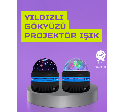 USB’li Yıldız Projektör Lamba – Döner Galaxy Işık Şovu, Çocuk ve Yetişkin Uyku Lambası