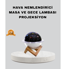 Aromaterapili USB Hava Nemlendirici – Projeksiyon Işıklı, Sessiz ve Şık Tasarım