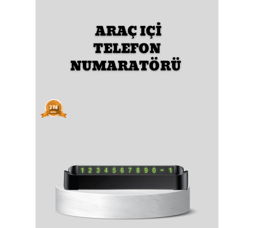 Çevirmeli Araç İçi Park Numaratörü – Alüminyum Gri, Kolay Montaj ve Net Görünüm