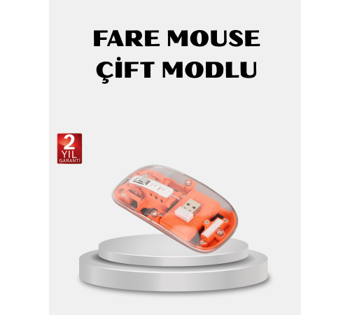 Kablosuz Çift Modlu Mouse – Bluetooth 5.0 + 2.4GHz