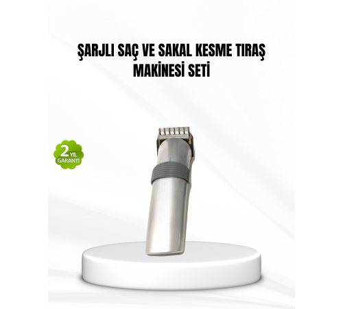 Şarjlı Saç ve Sakal Kesme Makinesi – Paslanmaz Çelik Bıçak, Ayarlanabilir Başlık