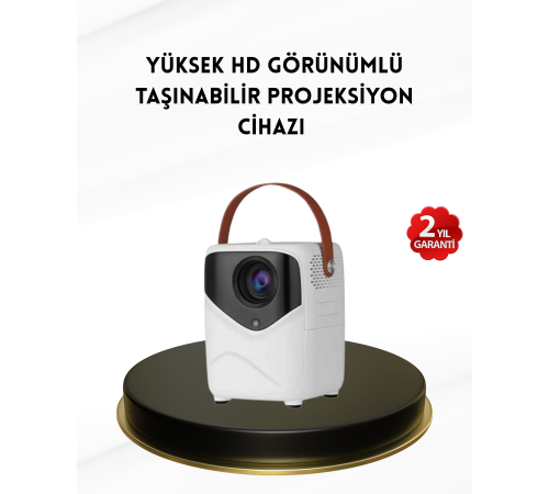 Mini Akıllı Projektör – 1080P Full HD, 64GB Depolama, 2GB RAM, Uzaktan Kumanda Destekli