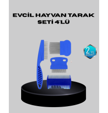 Evcil Hayvan Tüy Bakım Seti – 4’lü Paslanmaz Çelik ve Eco Plastik, Kolay Temizlenebilir ve Dayanıklı