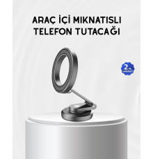 Manyetik Katlanabilir Araç Telefon Tutucu – MagSafe Uyumlu, 360° Ayarlanabilir, Güçlü Mıknatıs