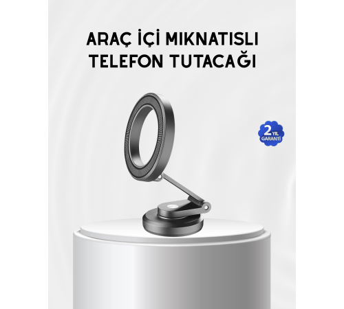 Manyetik Katlanabilir Araç Telefon Tutucu – MagSafe Uyumlu, 360° Ayarlanabilir, Güçlü Mıknatıs