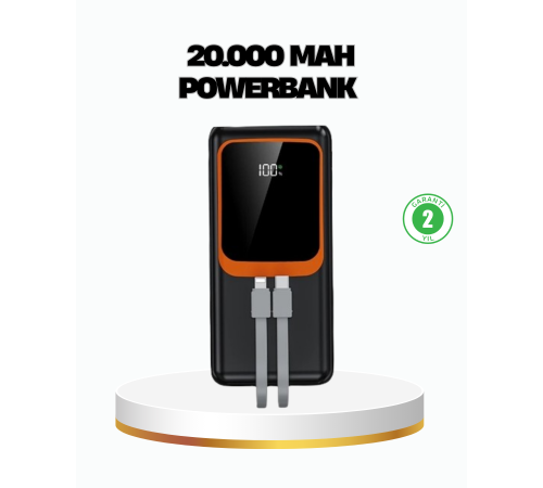 Powerbank 20000 mAh 22.5W Hızlı Şarjlı ve Kompakt Çoklu Kablo Çıkışlı