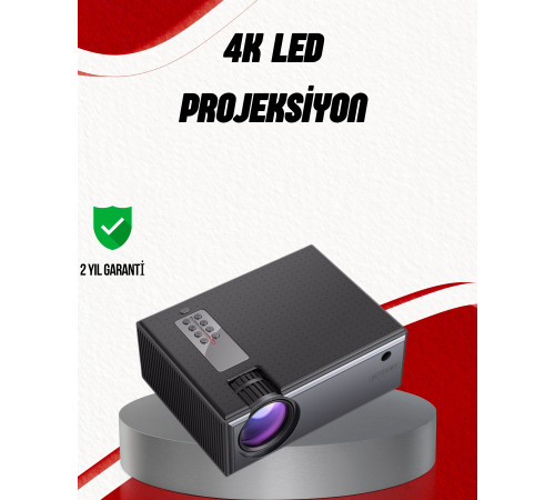 Ev Sineması İçin LED Projeksiyon Cihazı – Gündüz Görünür Parlaklık, Oyun Konsolu Uyumlu