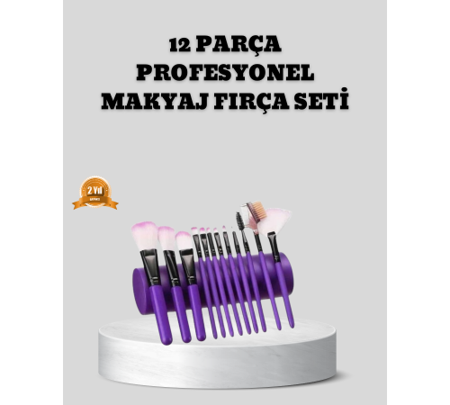 12 Parça Makyaj Fırça Seti – Profesyonel ve Günlük Kullanıma Uygun