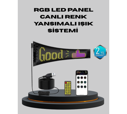 5V USB Akıllı Piksel LED Panel – Mobil Uygulama Kontrollü, Renkli Işık Efektli