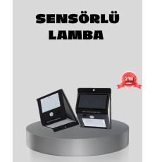 Güneş Enerjili Sensörlü Dış Mekan Duvar Lambası – 3 Modlu, 2200mAh Pil, 120° Algılama