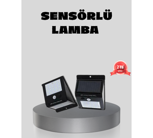 Güneş Enerjili Sensörlü Dış Mekan Duvar Lambası – 3 Modlu, 2200mAh Pil, 120° Algılama