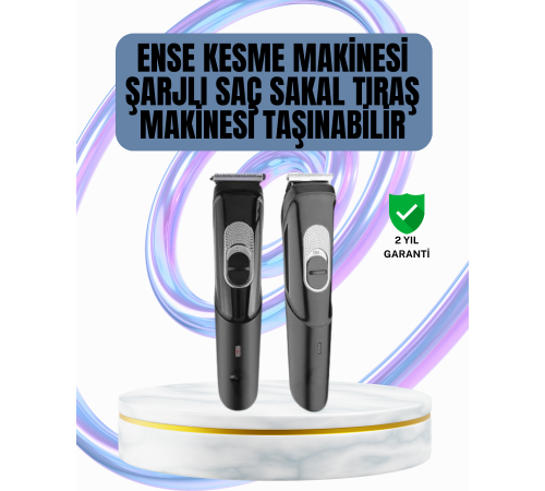 Ergonomik Tasarımlı, 3 Taraklı Profesyonel Şarjlı Saç Sakal Tıraş Makinesi