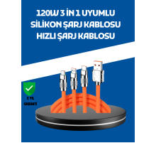 120W Şarj Destekli 3’ü 1 Arada Çoklu Şarj Kablosu – 1.2 Metre