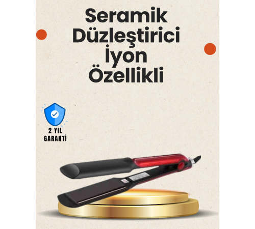 Elektriklenmeyi Azaltan İyonlu Saç Düzleştirici – Titanyum Plaka ve Şık Tasarım