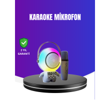 RGB Işıklı Astronot Bluetooth Hoparlör Karaoke Mikrofonlu