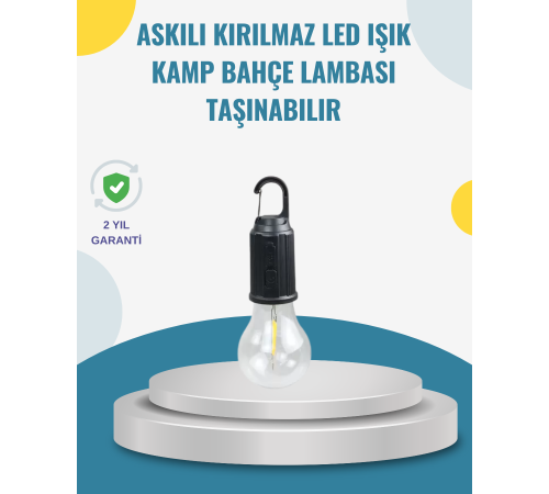 Taşınabilir Sıcak Işık Yayan Kamp Lambası
