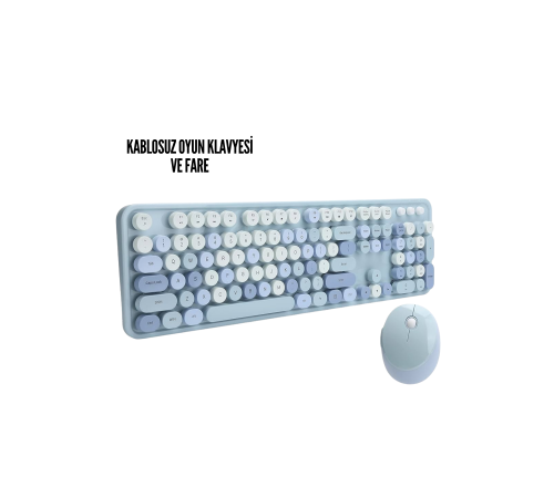Kablosuz Klavye Mouse Seti mavi