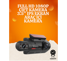 WiFi Destekli Araç Kamerası – 3 inç Ekran, 1080P Ön ve 720P İç Kamera