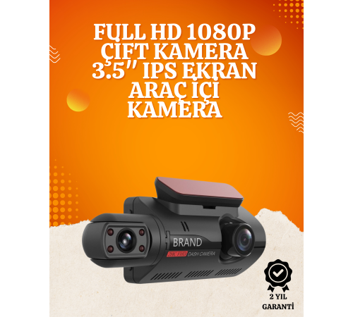 WiFi Destekli Araç Kamerası – 3 inç Ekran, 1080P Ön ve 720P İç Kamera