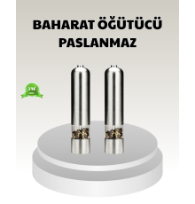 Elektrikli Tuz Karabiber Değirmeni – Çiftli Set, Paslanmaz Gövde, LED Işıklı ve Ayarlanabilir Öğütme