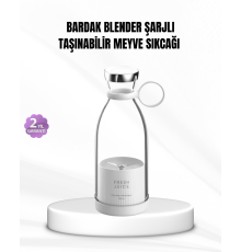 Şarjlı Portatif Blender – Gıda Sınıfı Malzeme, 10 Kullanımlık Pil, Mini Boy ve Hafif Tasarım