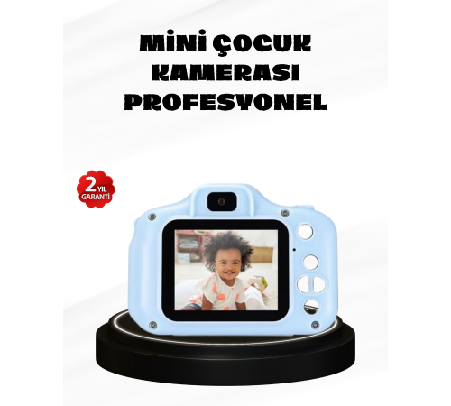 Çocuklar İçin Mini Dijital Kamera – 1080p HD, 2.0 İnç Ekran, Komik Filtreli ve Şarjlı