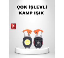Mini LED Anahtarlık Fener – Şişe Açacağı, Tornavida, Düdük ve USB Şarj Özellikli
