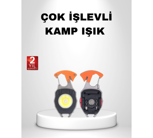 Mini LED Anahtarlık Fener – Şişe Açacağı, Tornavida, Düdük ve USB Şarj Özellikli