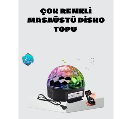 Taşınabilir Mini Disko Topu Lamba – Müzikle Senkronize Işık Efekti ve Parti Atmosferi