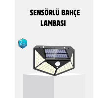 Güneş Enerjili 100 LED Dış Mekan Lamba – Hareket Sensörlü, 2200mAh Bataryalı Solar Aydınlatma