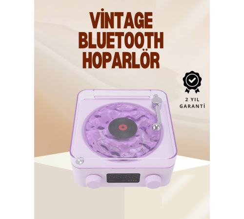 Retro Pikap Hoparlör – Şarjlı Kablosuz Projektör ve Gece Lambası