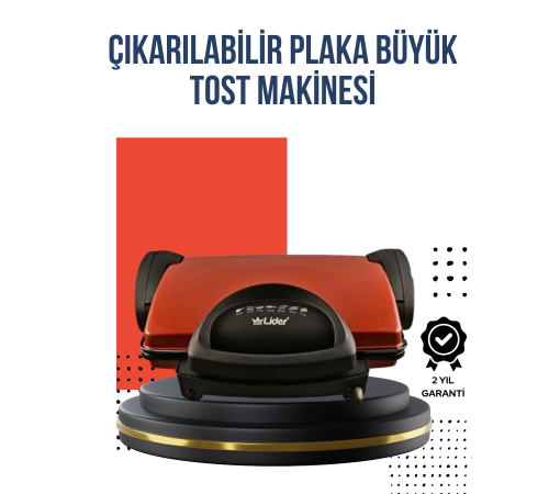 Kompakt Izgara ve Tost Makinesi – Çıkarılabilir Plaka, Döküm Gövde