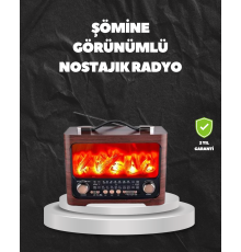 Solar Şarjlı Şömine Işıklı Bluetooth Hoparlör – Radyo, USB, TF Kart Destekli