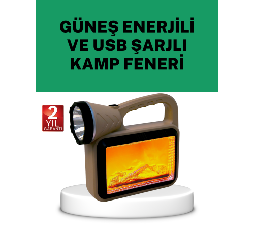 Güneş Enerjili Alev Efektli Lamba – COB Teknolojili, Dış Mekan Aydınlatma