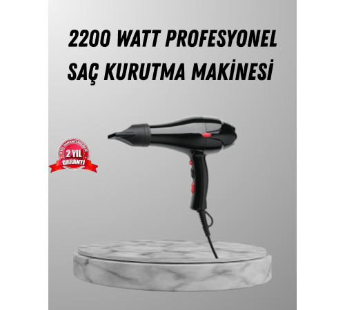 2200W Fön Makinesi – Profesyonel AC Motor, Soğuk ve Sıcak Üfleme