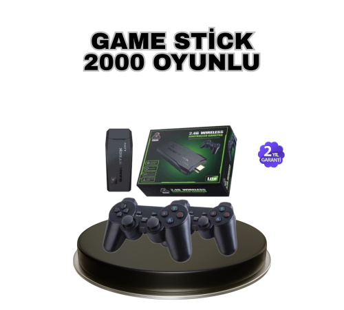 Kablosuz 4K Retro Atari Game Stick – 2 Kollu, 20000 Hazır Oyun