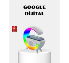 RGB Işıklı Kablosuz Şarjlı Hoparlör – FM Radyolu Akıllı Gece Lambası