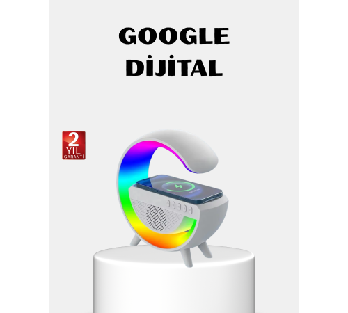 RGB Işıklı Kablosuz Şarjlı Hoparlör – FM Radyolu Akıllı Gece Lambası