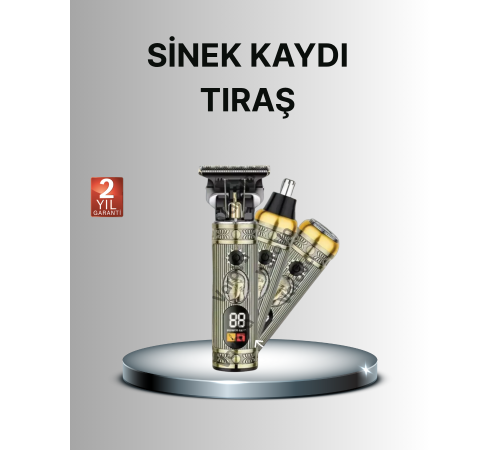 T Bıçaklı Şarjlı Saç Kesme ve Sakal Düzeltici – Burun Trimmerlı 2’si 1 Arada Set