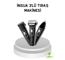 İnsua 3 Başlıklı Profesyonel Tıraş Makinesi – Sıfır Kesim, Hassas Başlık, Güçlü Motor