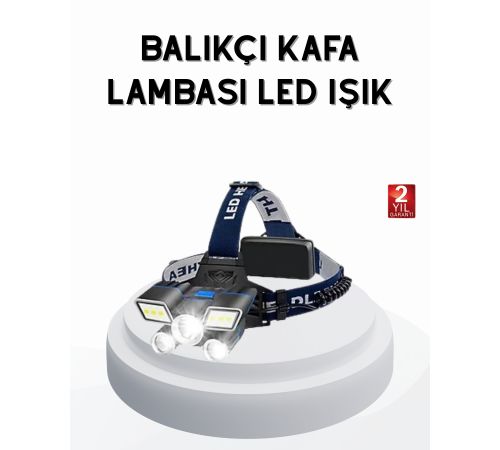 Profesyonel Şarjlı LED Far – IPX5 Suya Dayanıklı, 4 Işık Modu, Hareket Sensörlü