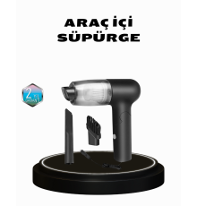 Taşınabilir Vakumlu Araç Süpürgesi – Katlanabilir Sap, Yıkanabilir Filtre, 120W Motor