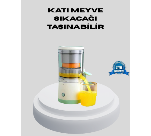 USB Şarjlı Mini Meyve Sıkacağı – Çift Bıçaklı, Güvenlik Kilitli