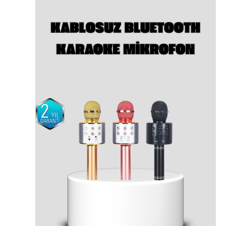 Taşınabilir Karaoke Mikrofon – Bluetooth, USB ve AUX Girişli