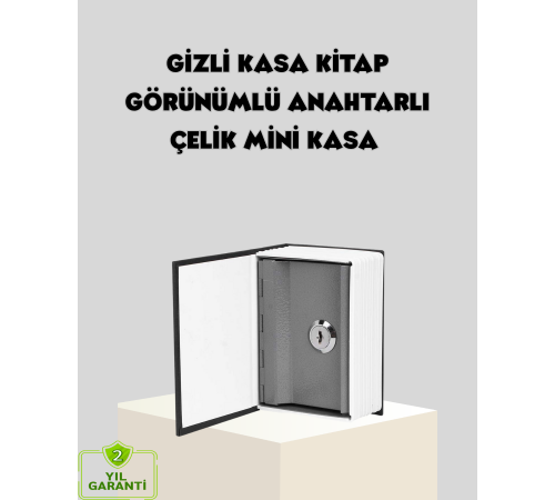 Sözlük Görünümlü Gizli Kitap Kasa – Anahtarlı Metal İç Kasa, Kompakt Boyut, Şık ve Güvenli Tasarım